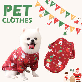Aimondow Pet Christmas Hoodies Winter Xmas Apparel Warm Vintage Dog Sweater Holiday New Year Shirt Soft Pet Puppy Clothes for Small Dogs and Cats M-XL