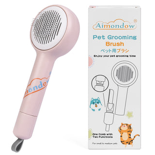 Aimondow Dog Brush Self Cleaning Slicker Brushes for Dogs Cats Grooming Brush Shedding Tools for Massage Removes Loose Undercoat Mats Tangled for Short Long Hair Puppy Kitten