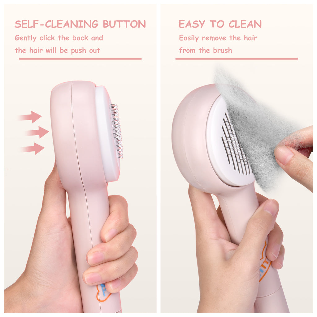 Aimondow Dog Brush Self Cleaning Slicker Brushes for Dogs Cats Grooming Brush Shedding Tools for Massage Removes Loose Undercoat Mats Tangled for Short Long Hair Puppy Kitten