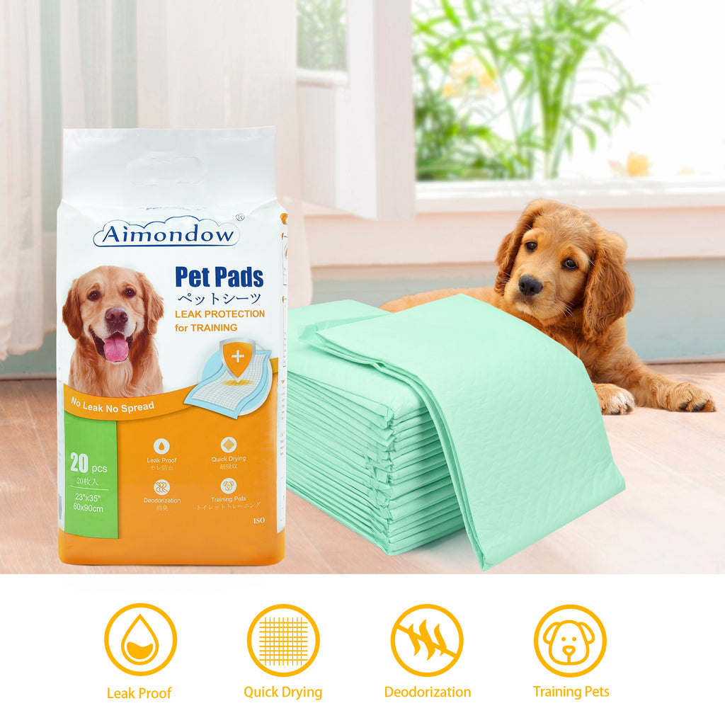 Aimondow Leakproof Pet Training Pads Absorbent Potty Puppy Pads for Dogs Cats Quick Drying Disposable Pee Pads, Extra Large, 23inch×35inch, 40 Count