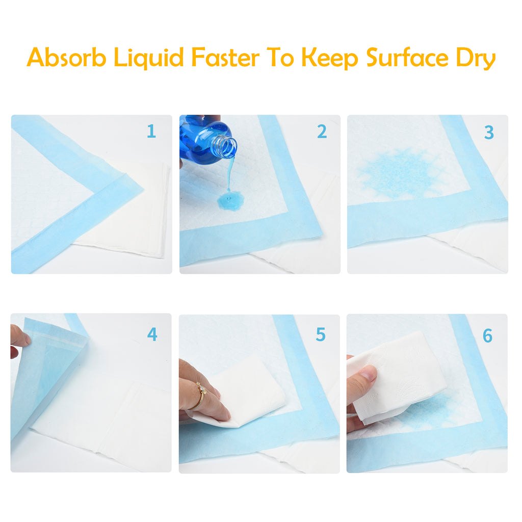 Aimondow Disposable Potty Puppy Pads for Dogs Cats Absorbent Pet Training Pads Quick Drying Dog Pee Pads, Leaking Proof, 23inch×23inch, 60 Count