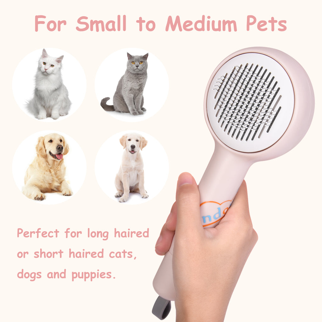 Aimondow Dog Brush Self Cleaning Slicker Brushes for Dogs Cats Grooming Brush Shedding Tools for Massage Removes Loose Undercoat Mats Tangled for Short Long Hair Puppy Kitten
