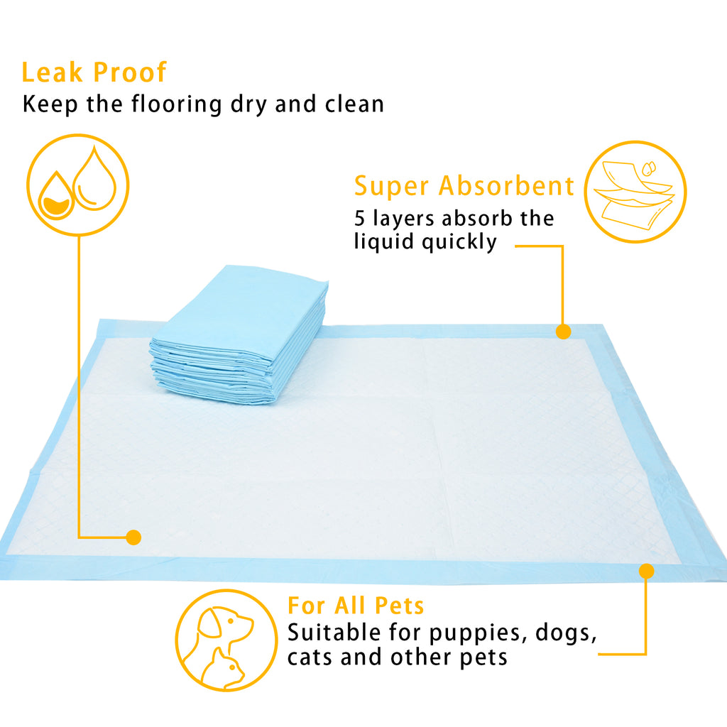 Aimondow Absorbent Puppy Pads Quick Drying Training Pads for Dogs Cats Leak-Proof Dog Pee Pads Disposable Dog Pads Pet Underpads for Puppies, Regular, 23inch×16inch, 60 Count