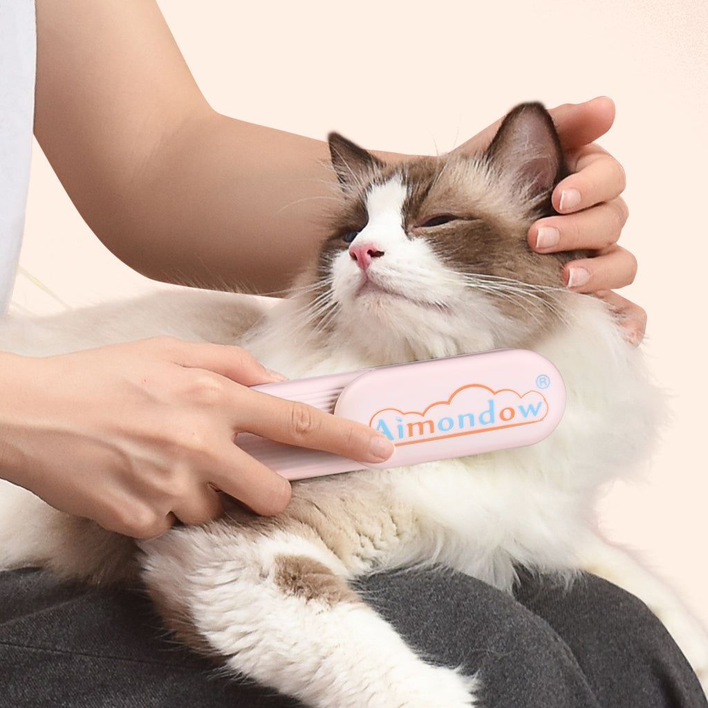 Aimondow Dog Brush Cat Grooming Brush for Long and Short Hair Dogs Cats Self Cleaning Shedding Brush for Massage Removes Puppy Loose Undercoat Mats Tangled Hair
